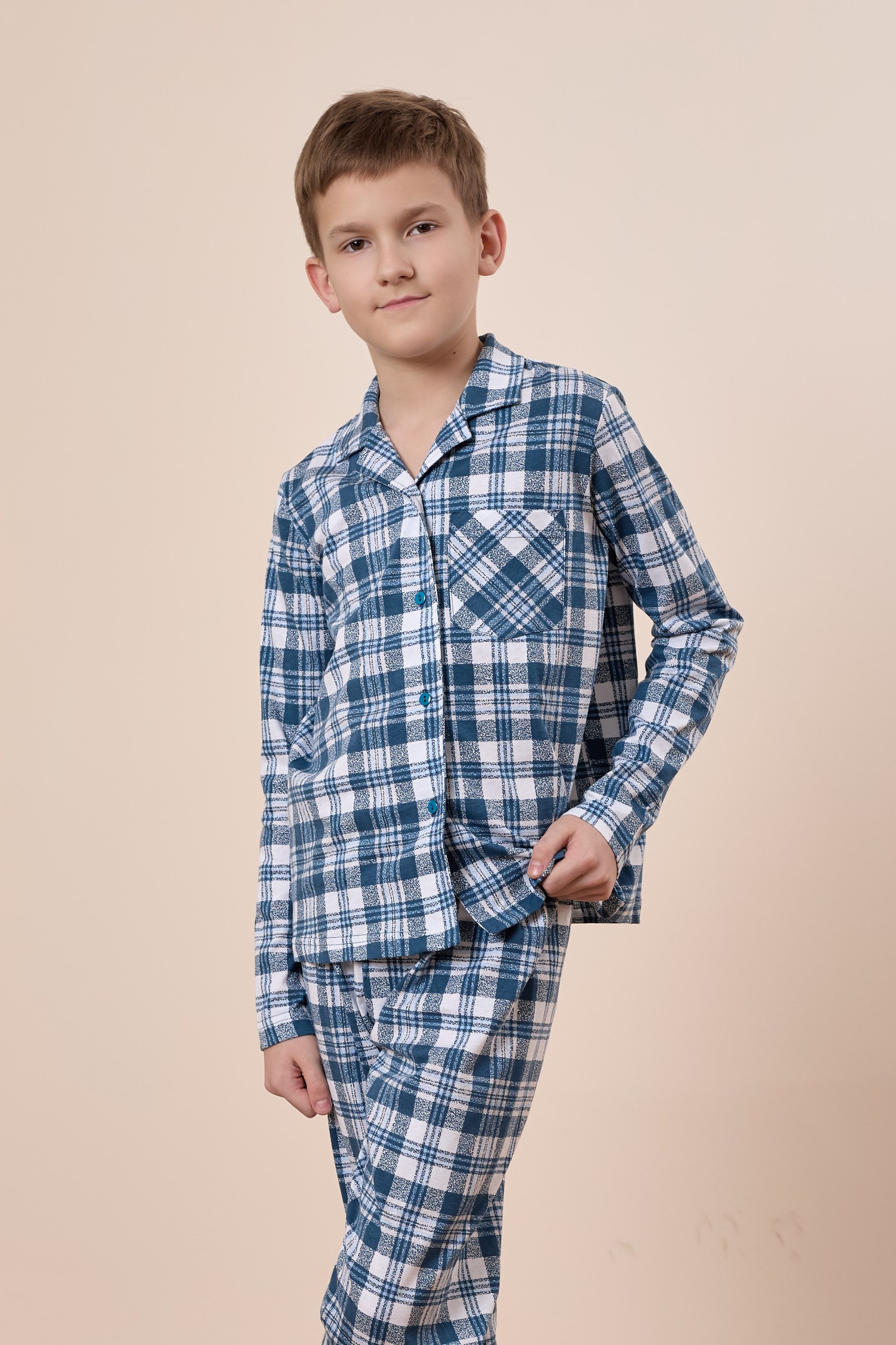 Пижама рубашка и брюки М225113иб - миниатюра 3