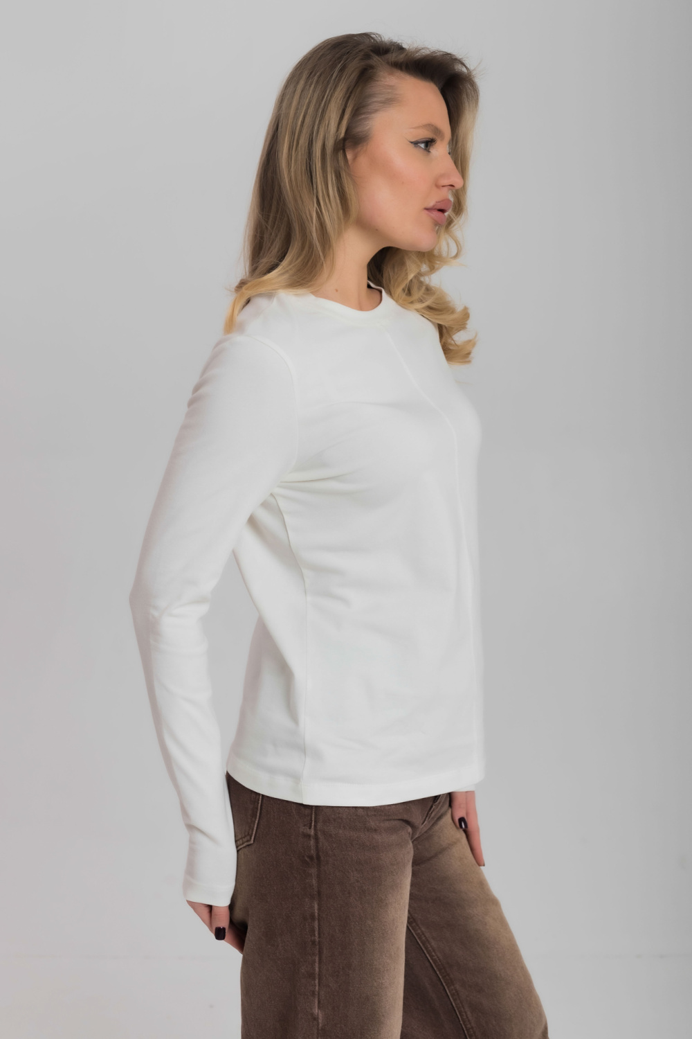 Лонгслив из кулирки с лайкрой М326003м - миниатюра 4