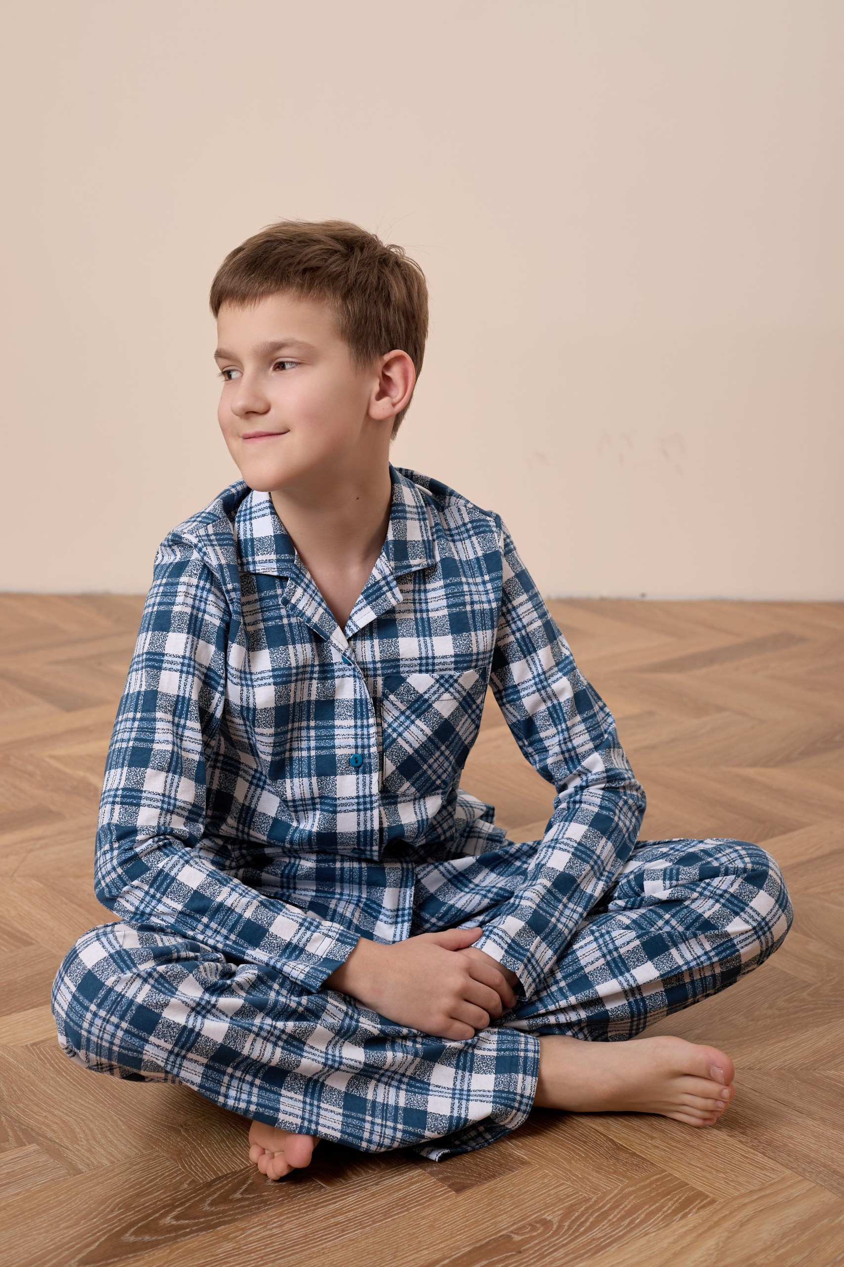 Пижама рубашка и брюки М225113иб - миниатюра 1