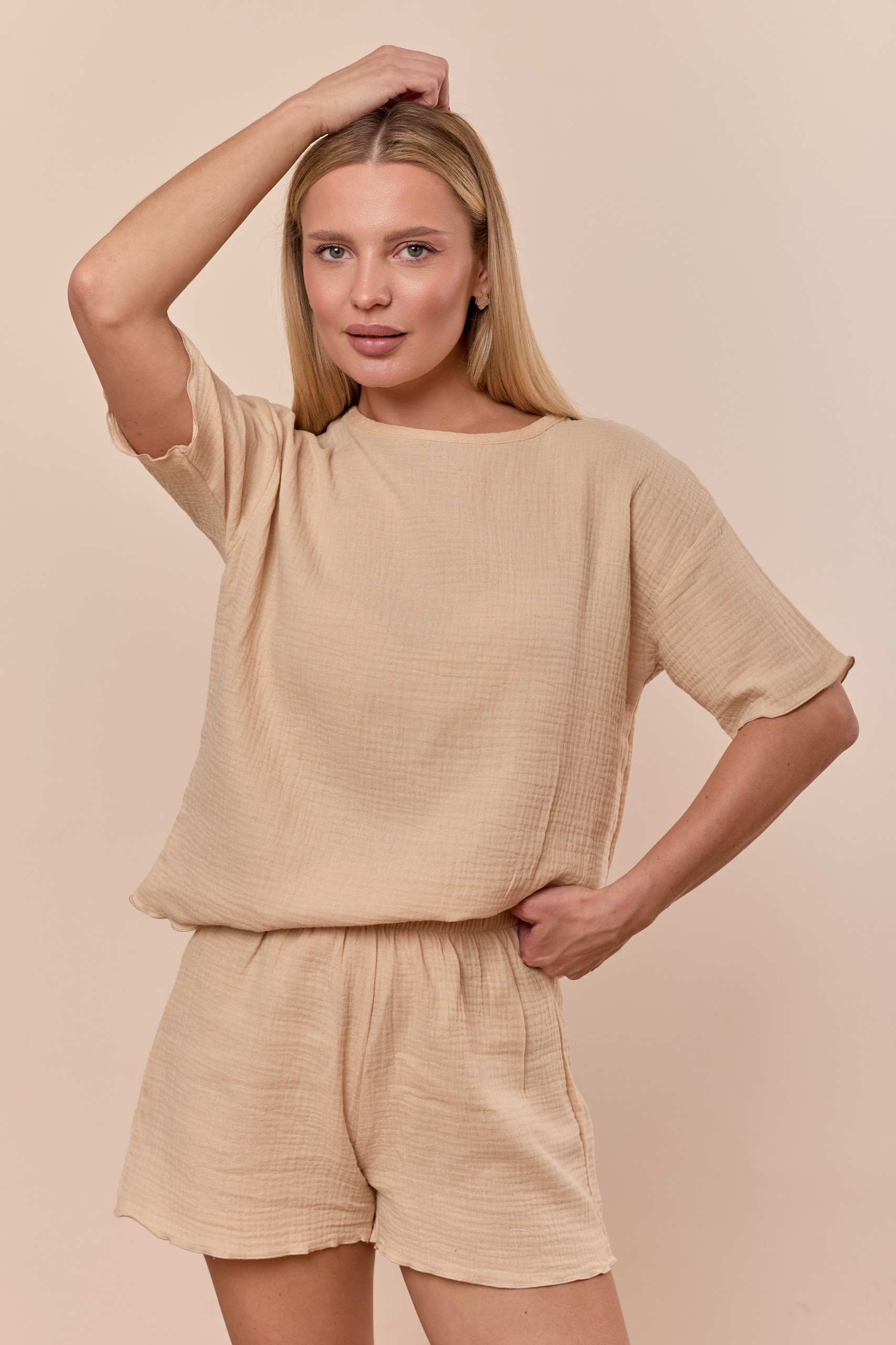 Пижама футболка и шорты  М325155е - миниатюра 2
