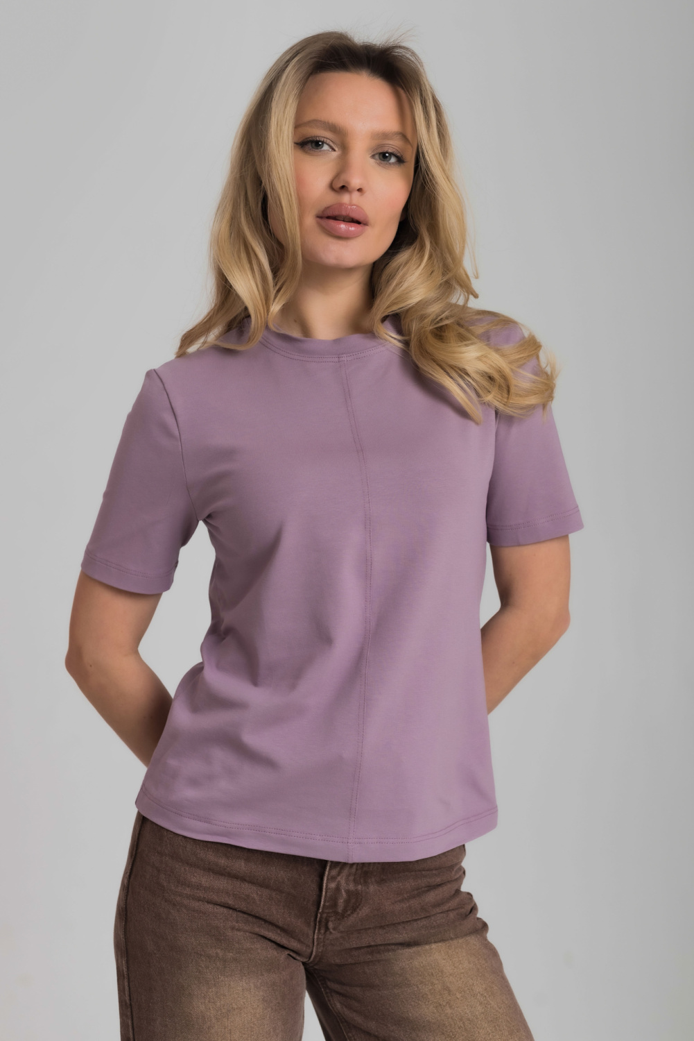 Футболка из кулирки с лайкрой М326002л - миниатюра 1